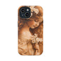 Vintage Floral Girl Magnetic Impact Phone Case — Protective iPhone Cover with Sepia Art