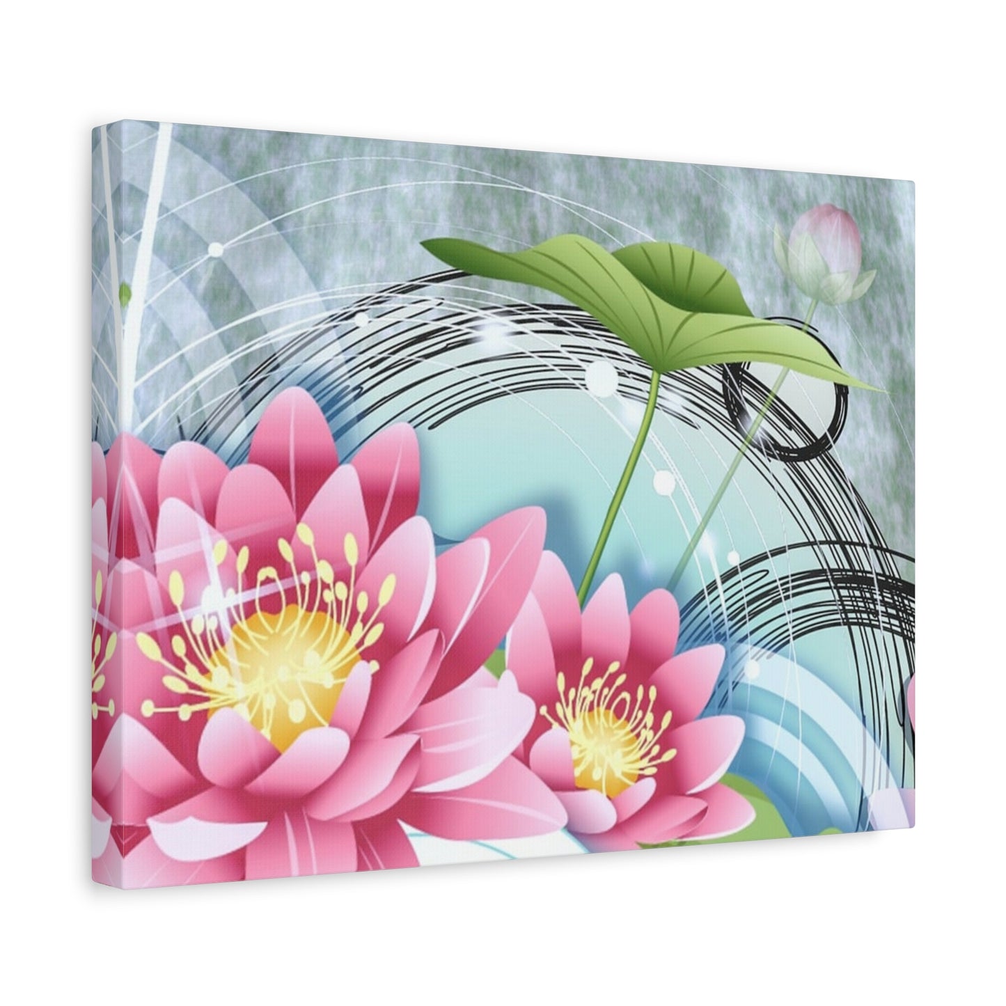 Lotus Blossom Matte Canvas Wall Art — Stretched 1.25" Decorative Print