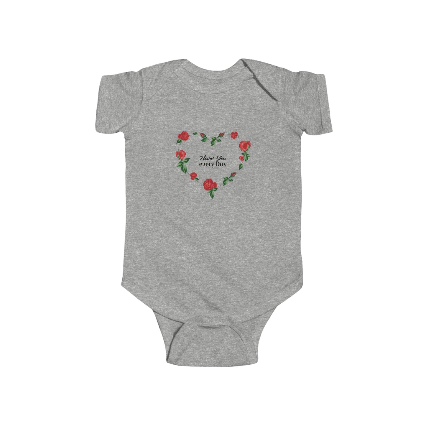 Infant Bodysuit I love you everyday Rose Heart Baby Onesie