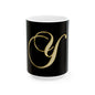 Gold Script Letter Y Ceramic Mug — Elegant Monogram Coffee Cup (11oz, 15oz)