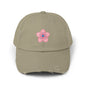 Floral Distressed Cap | Trendy Hat for Spring and Summer | Perfect Gift for Floral Lovers, Outdoor Events, Festivals, Birthdays