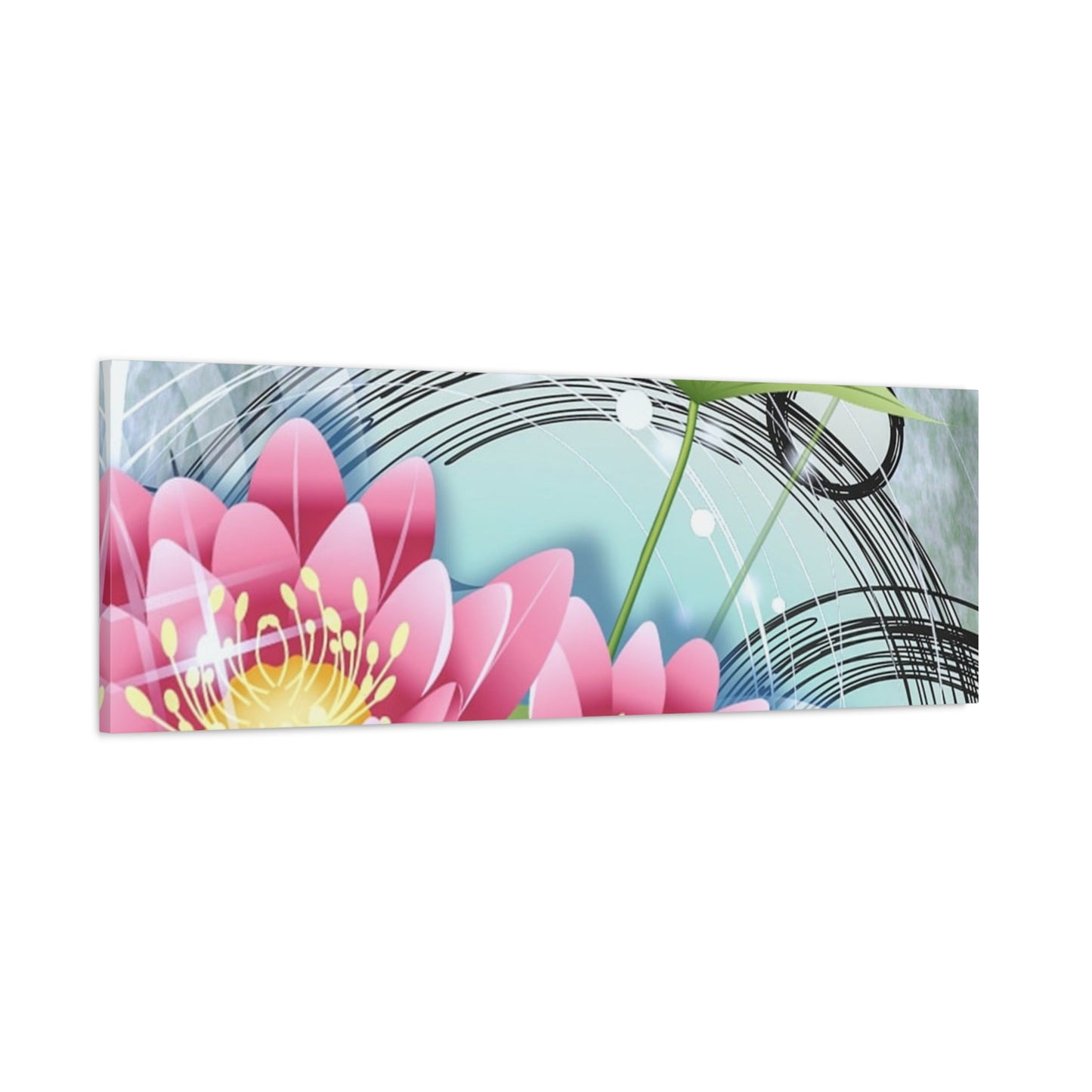 Lotus Blossom Matte Canvas Wall Art — Stretched 1.25" Decorative Print