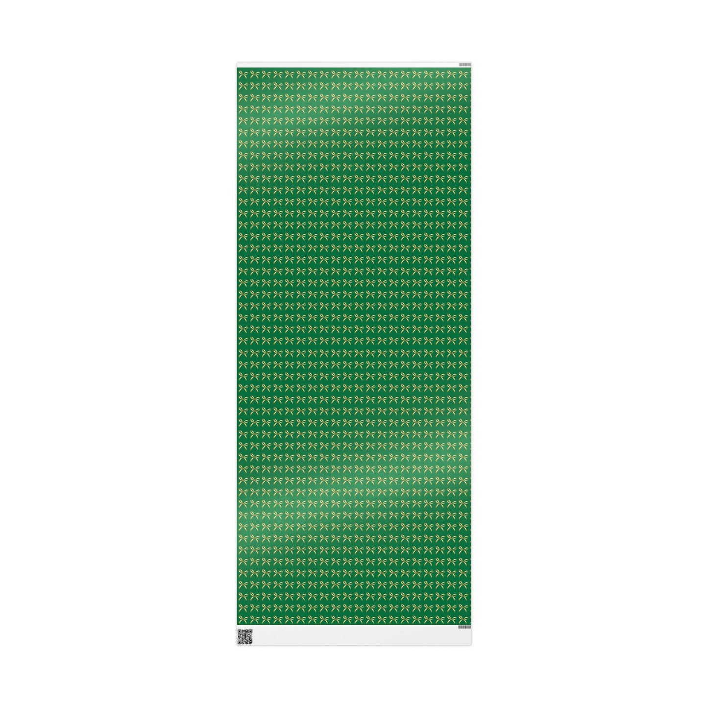 Green Wrapping Paper Roll — Gold Bow Pattern