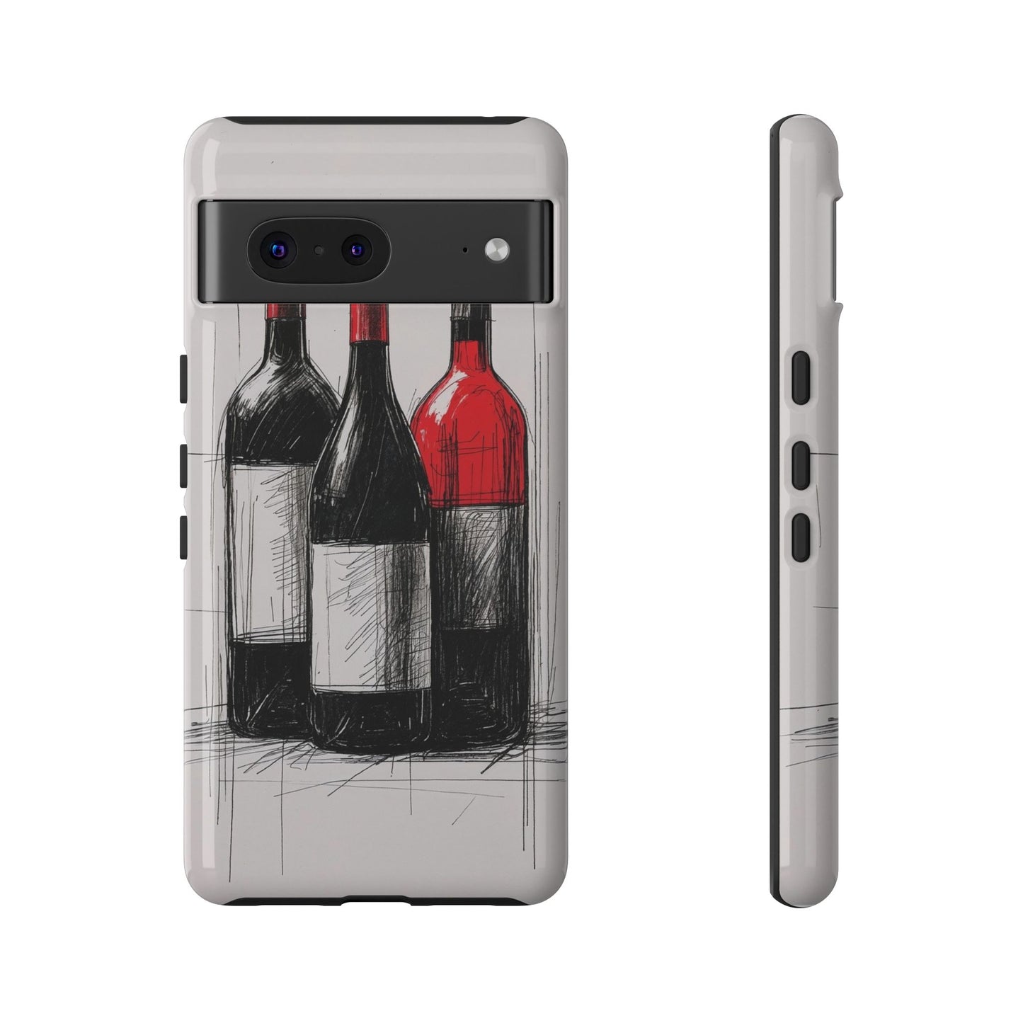 Wine Lover's Phone Case, Tough Phone Cover, Artistic Wine Design, Gift for Wine Enthusiasts, Customizable Case, Unique Wine Art