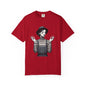 Gothic Striped Graphic Unisex T-Shirt, Edgy Casual Wear, Alternative Fashion, Gift for Her