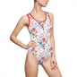 Floral Print Women's Classic Swimsuit, Beachwear, Summer Pool Party, Swimwear, Vacation, Floral Bathing Suit
