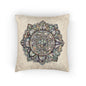 Boho Woven Pillow, Mandala Decor, Cozy Home Accent, Meditation Gift, Bohemian Living, Throw Pillow for Couch