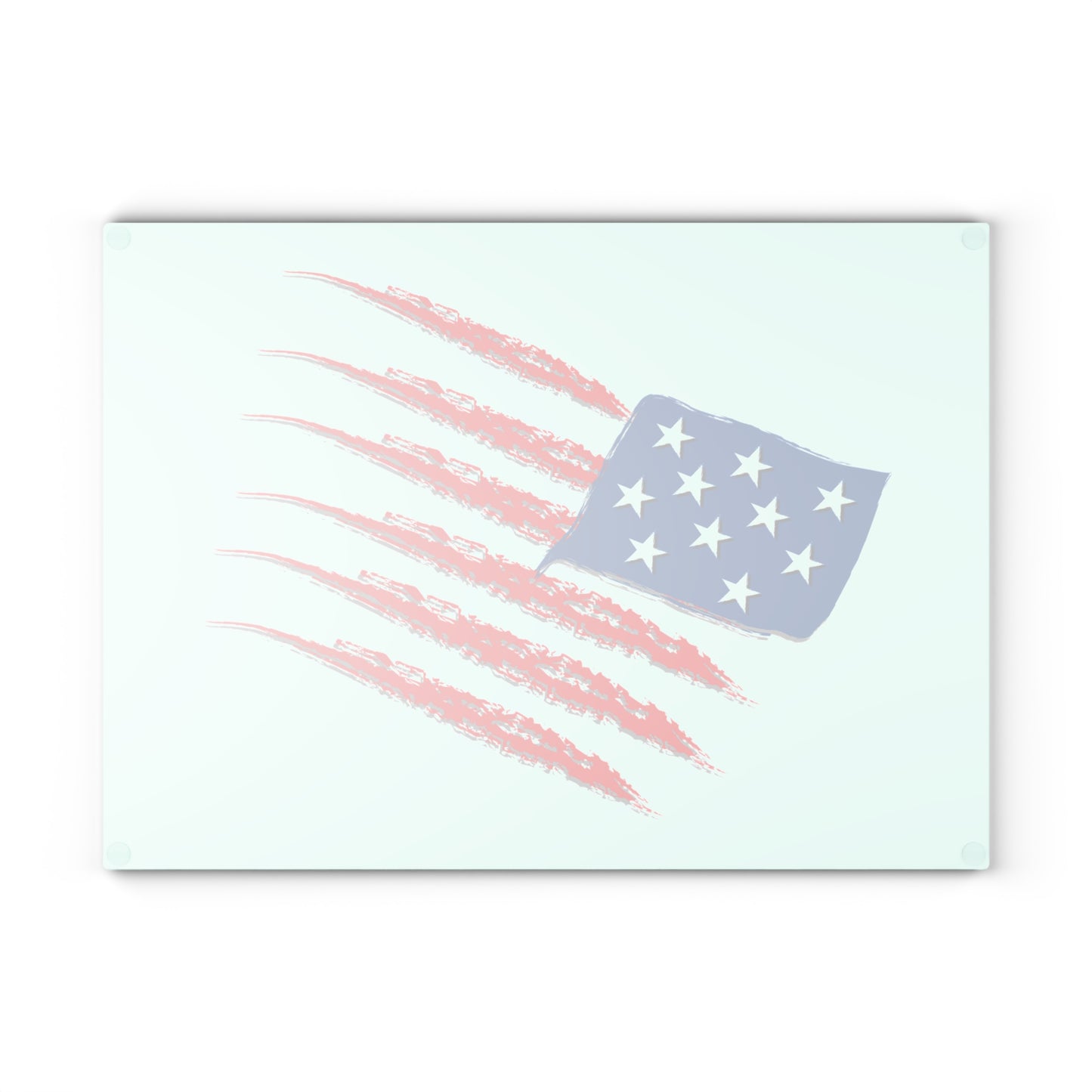 Patriotic Glass Cutting Board with American Flag Design