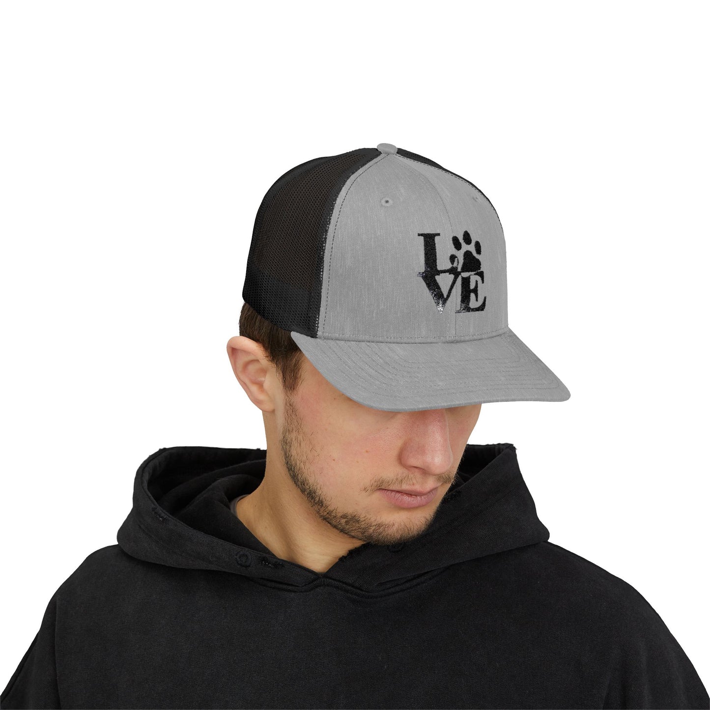 Love Paw Print Trucker Cap for Animal Lovers