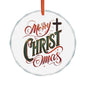 Merry CHRISTmas Heart Crystal Ornament — Religious Christmas Tree Decoration
