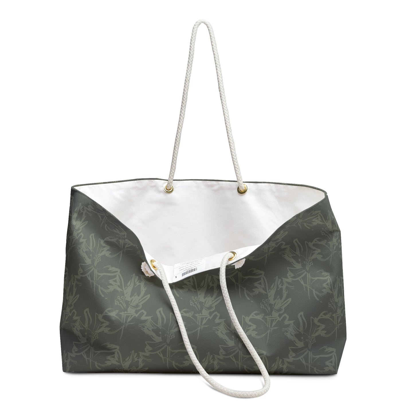 Olive Leaf Pattern Weekender Bag — Foldable Travel Tote for Short Trips