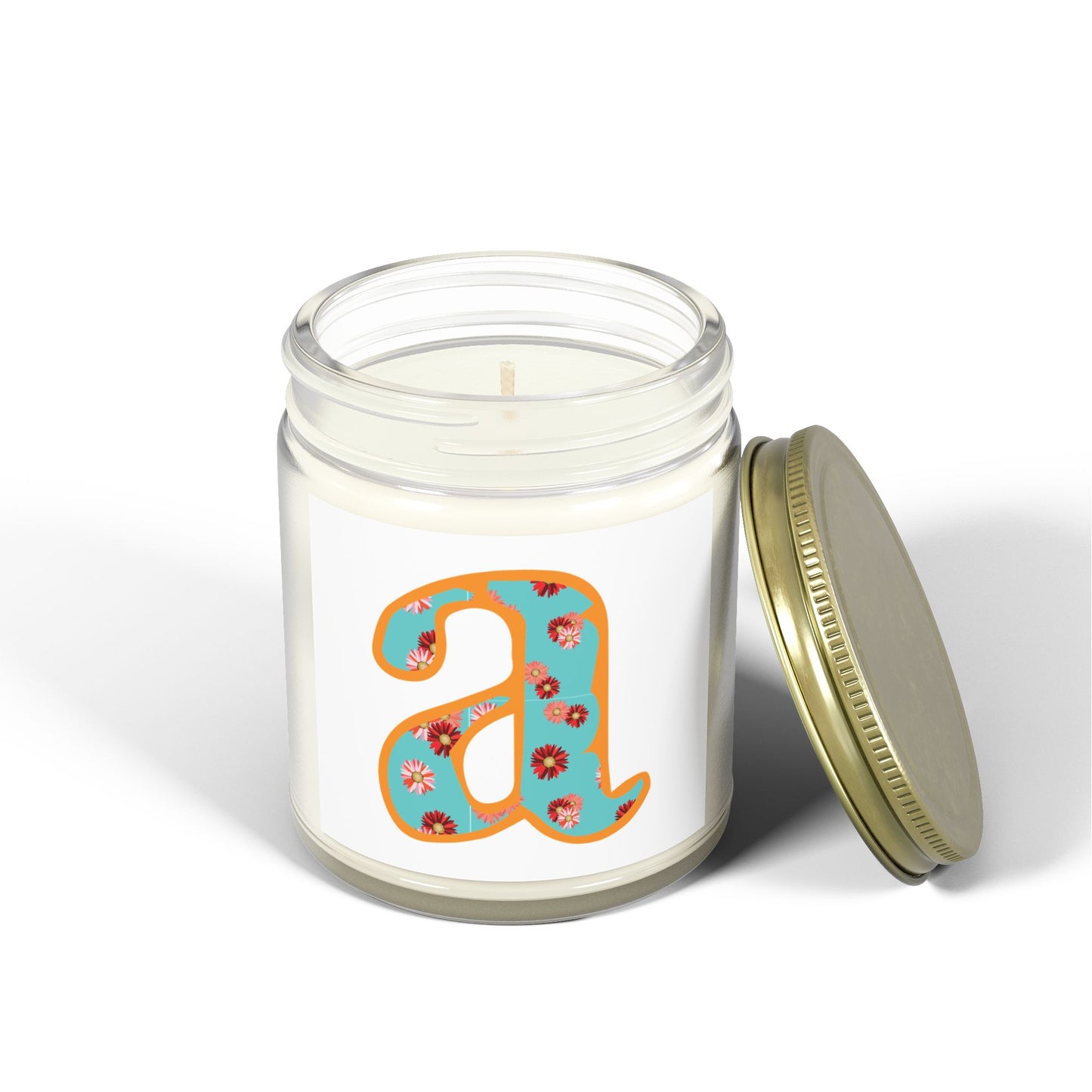 Personalized Floral Scented Candle, Hand-Poured Coconut Apricot Wax, Home Fragrance, Gift for Her, Relaxation, Meditation, Housewarming