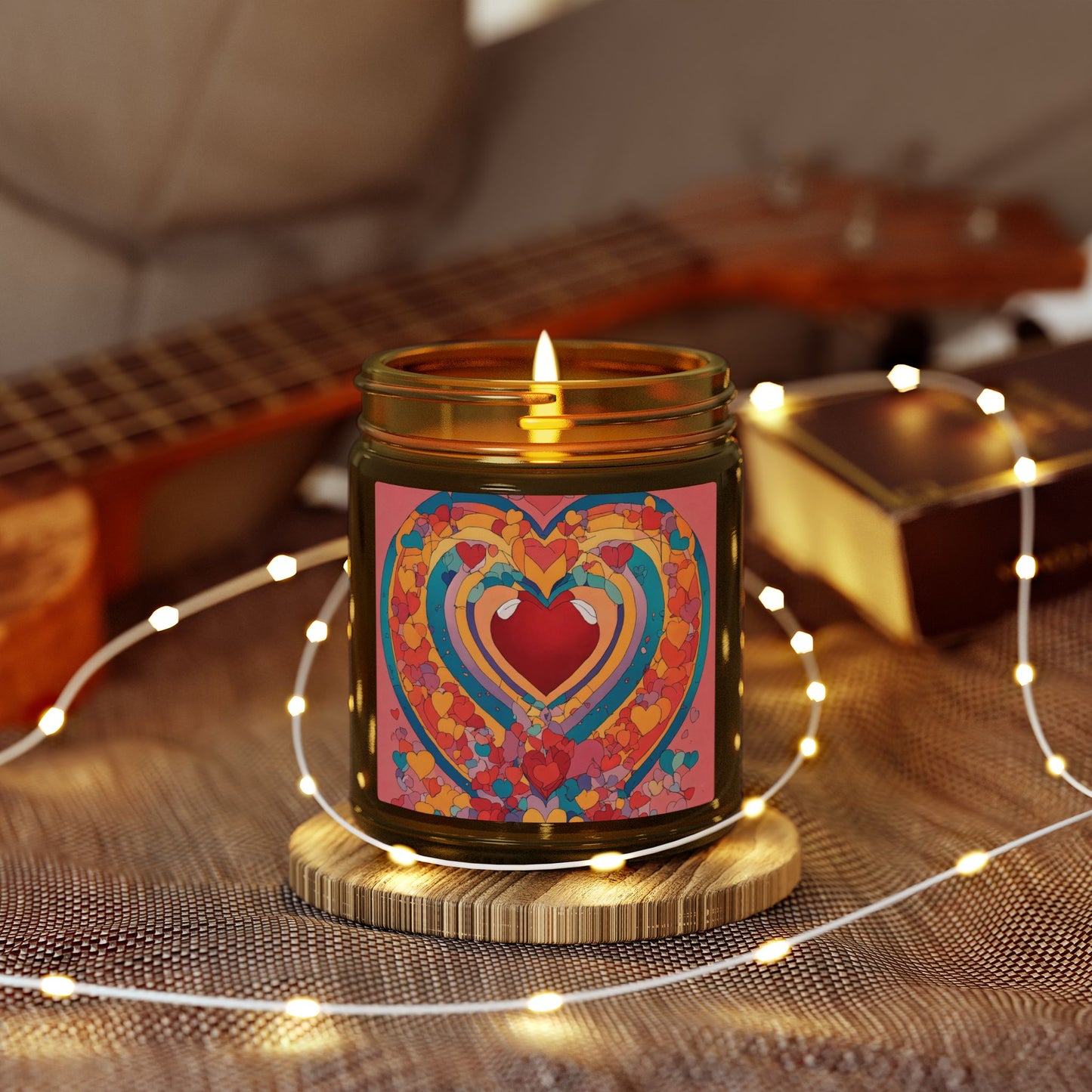 Heart Art Scented Candle – Coconut Apricot Wax (4oz & 9oz)