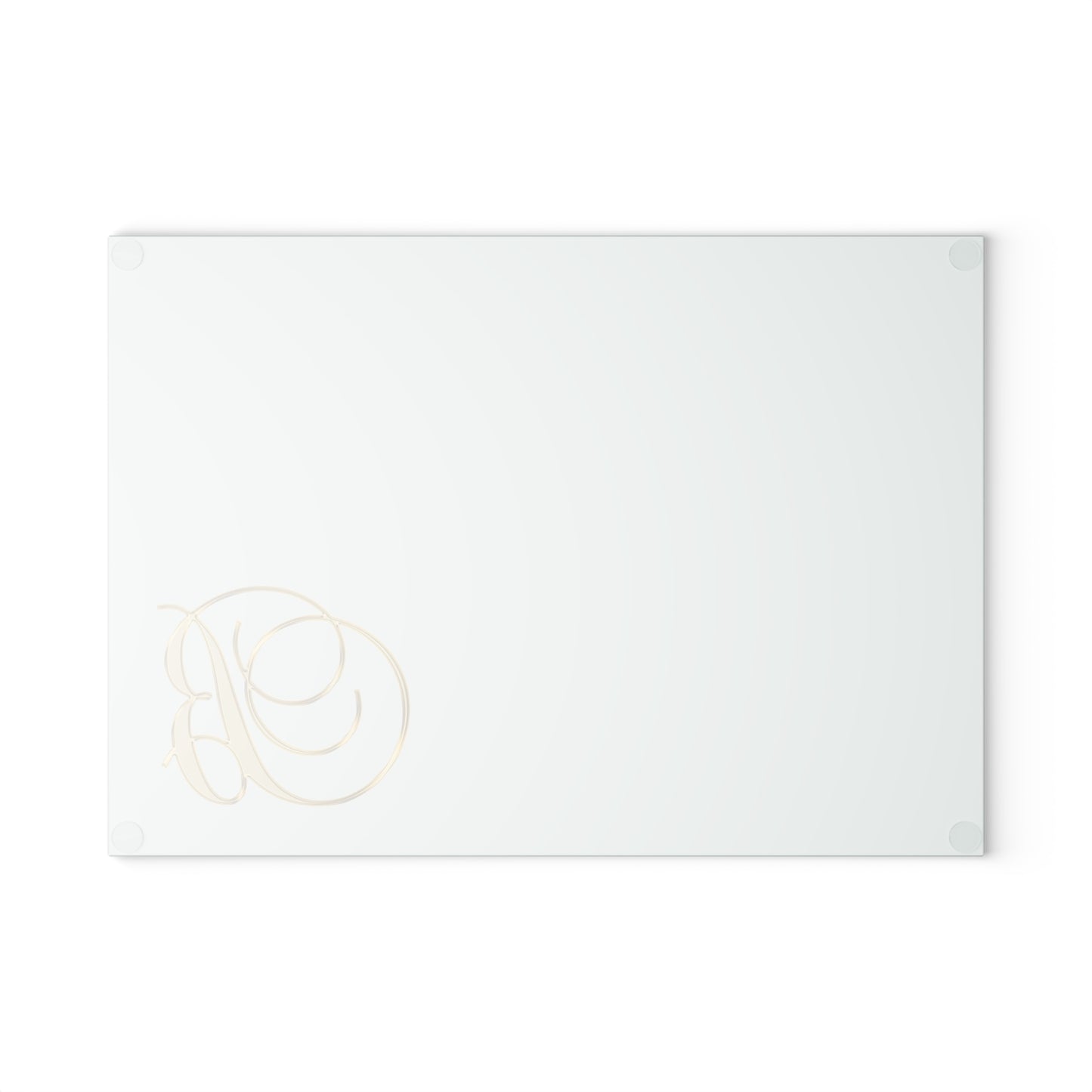 Monogram Glass Cutting Board – Elegant Gold 'B' on Mint or Clear