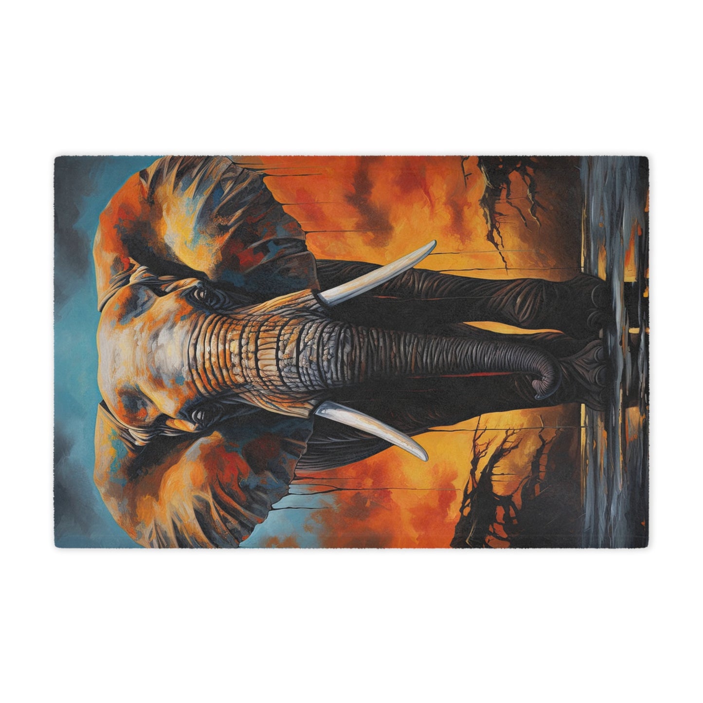 Elephant Sunset Minky Blanket — Soft Wildlife Throw for Home, Cozy Safari Décor