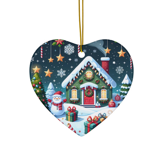Charming Ceramic Holiday Ornaments, Perfect for Christmas Decor, Gift Tags, Tree Decorations, Festive Home Accents, 2-Side Print