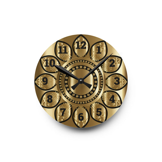 Elegant Vintage Acrylic Wall Clock - Timeless Home Decor, Gold Accents