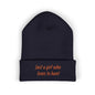 Hunting Enthusiast Beanie - "Just a Girl Who Loves to Hunt" Embroidered Cuffed Beanie