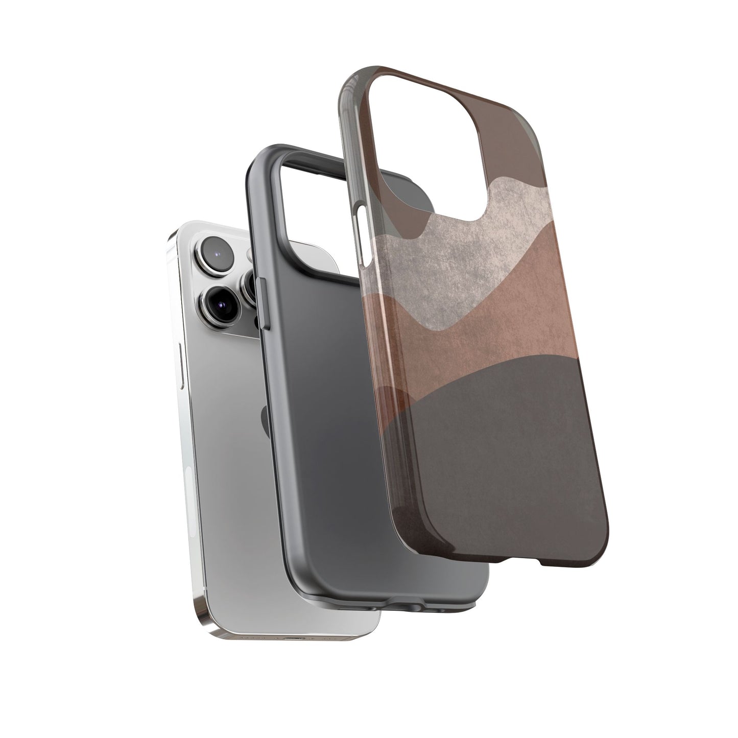 Abstract Earthtone Phone Case — Brown Layered Rugged Tough Case