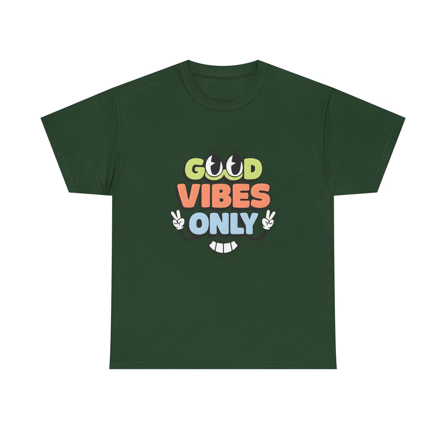 Good Vibes Only Unisex Heavy Cotton Tee, Casual Tee, Positive Message Shirt, Summer Fashion, Gift for Friends, Outdoor Wear