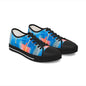 Low Top Sneakers — Abstract Blue & Coral Watercolor Design