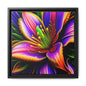 Vibrant Neon Floral Matte Canvas Print — Framed Wall Art