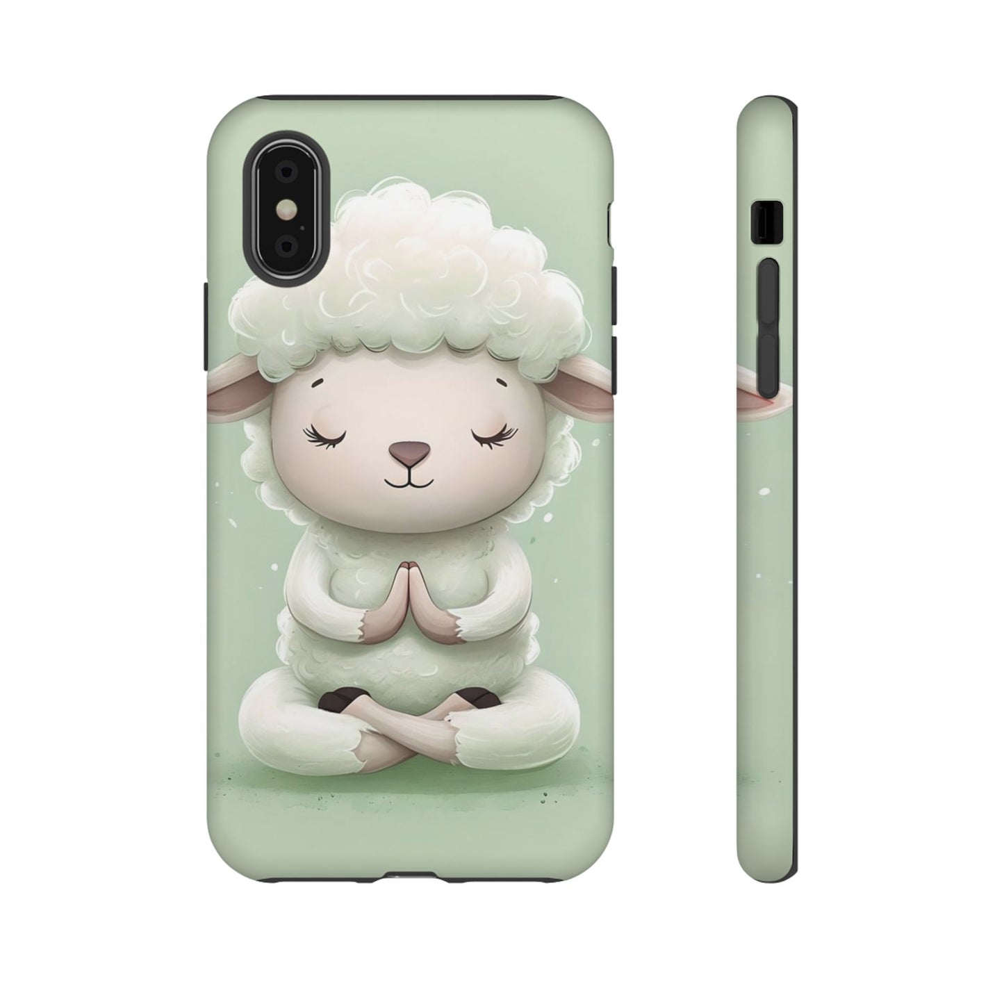 Meditating Lamb Phone Case — Cute Pastel Protective iPhone Cover