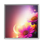 Framed Floral Canvas Art — Pink Daisies Sunset Wall Print