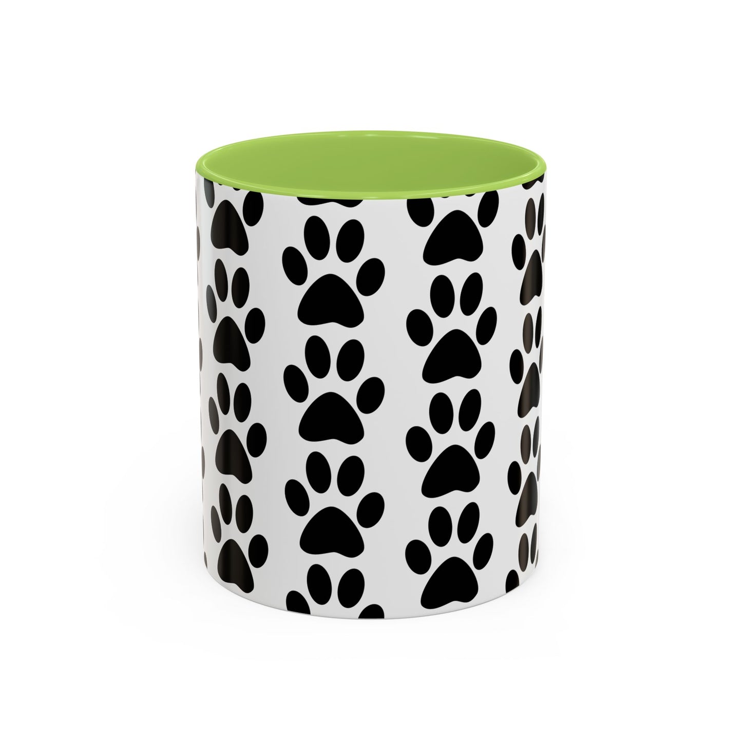 Paw Print Accent Coffee Mug - Dog Lover Gift, Black and White Pet Mug, Cute Animal Decor, Personalized Pet Owner Present, Coffee Tea Cup