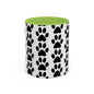 Paw Print Accent Coffee Mug - Dog Lover Gift, Black and White Pet Mug, Cute Animal Decor, Personalized Pet Owner Present, Coffee Tea Cup