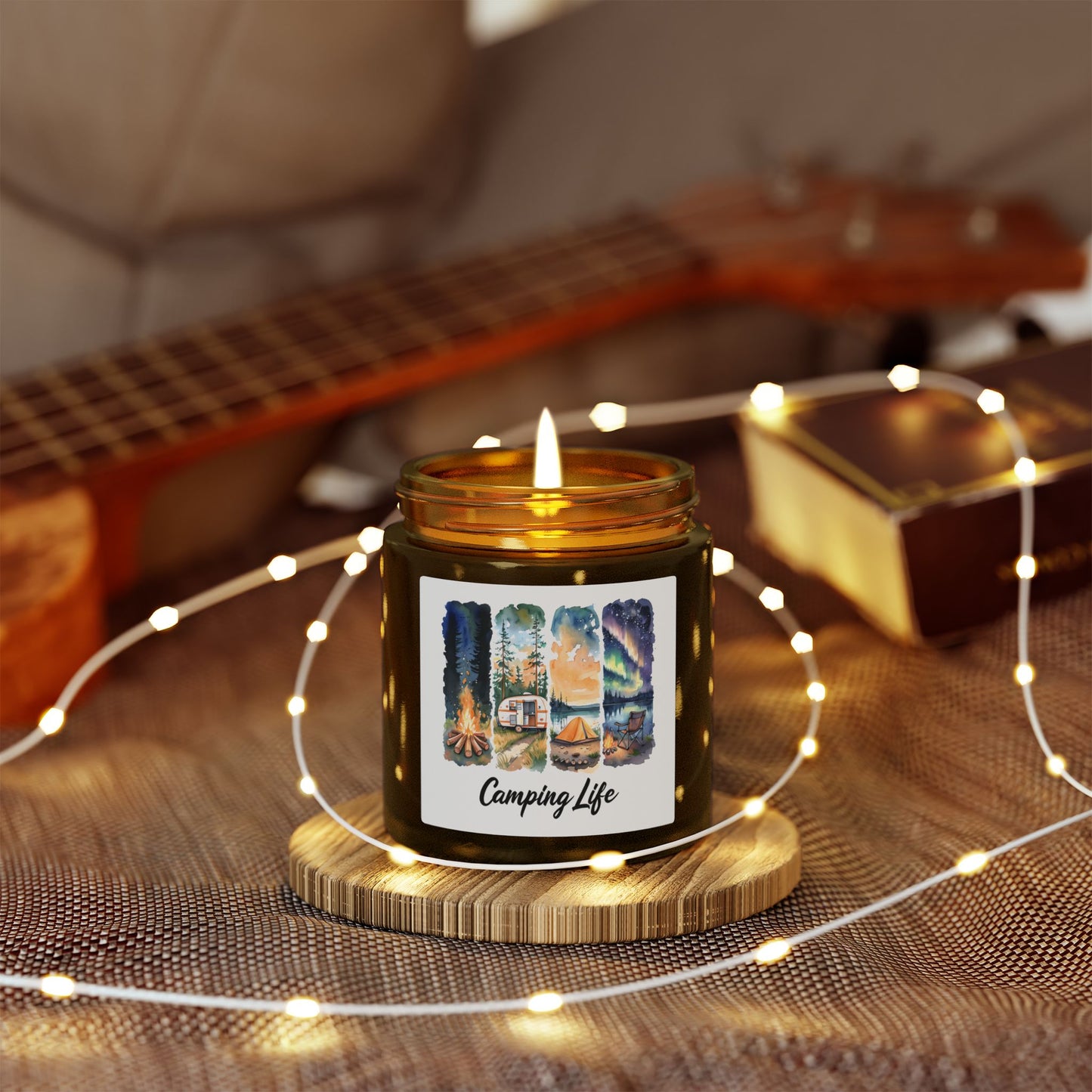 Coconut Apricot Scented Candle — Camping Life 4oz/9oz