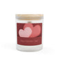 Valentine's Day Frosted Glass Candle — "Happy Valentine's Day" Heart Design, 11oz