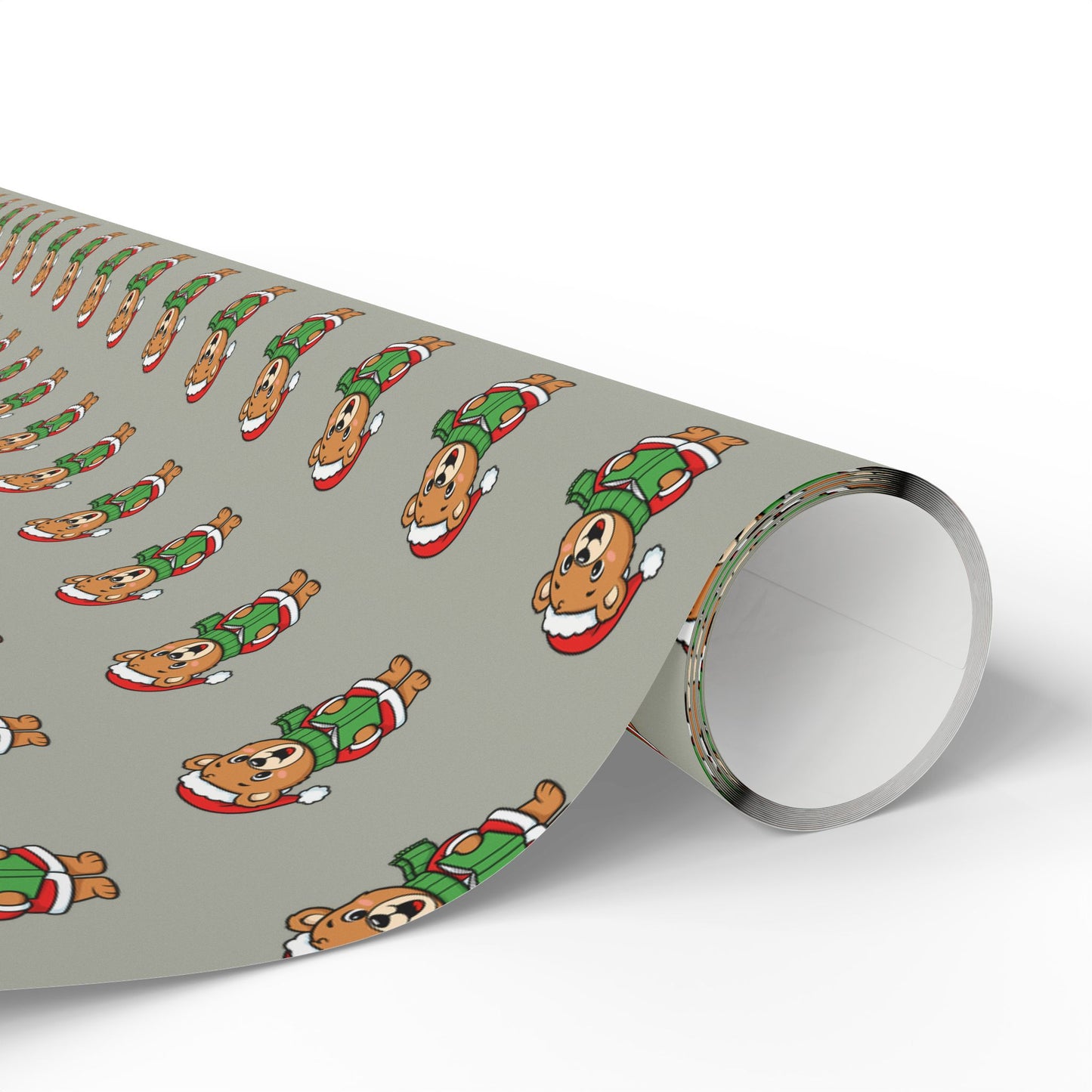 Gingerbread Elf Pattern Wrapping Paper Roll – Festive Holiday Gift Wrap