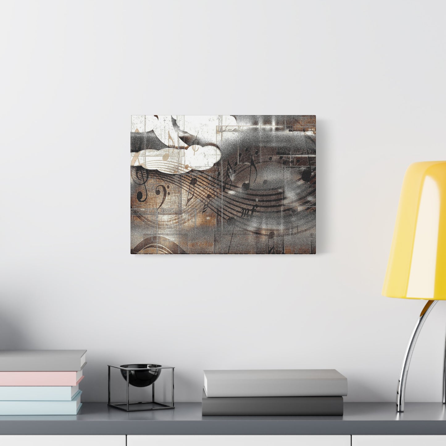 Abstract Musical Notes Matte Stretched Canvas Art (1.25")