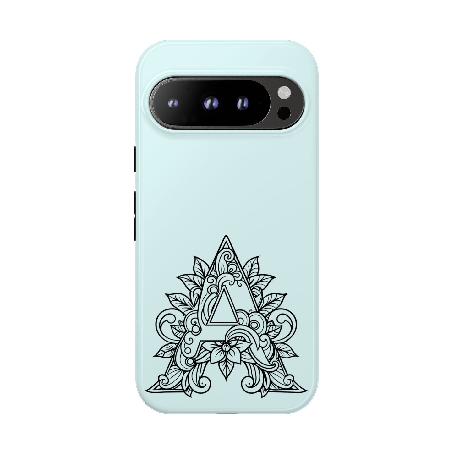 Personalized Tough Phone Case, Floral Monogram Cell Phone Cover, Custom Protective Case, Unique Gift, Birthday, Graduation