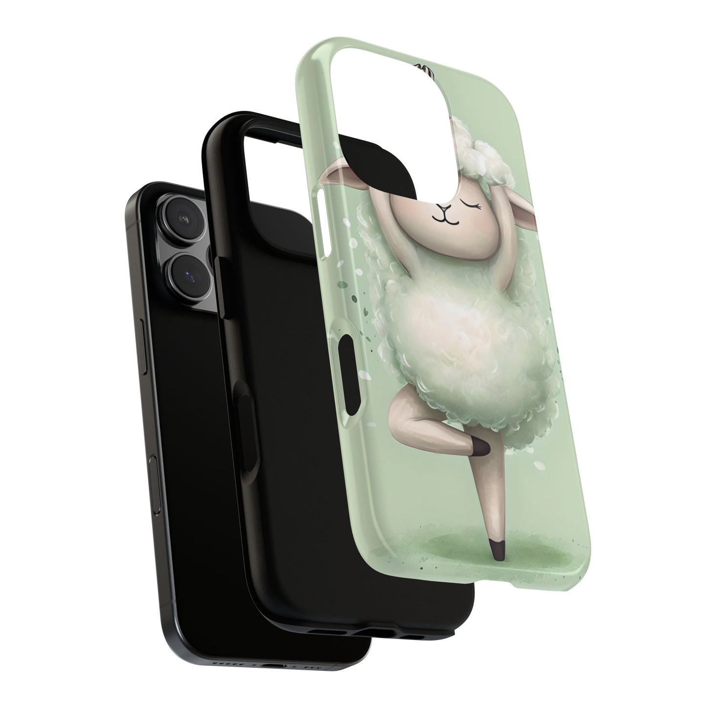 Cute Yoga Sheep Phone Case — Pastel Lamb Ballerina Protective Cover