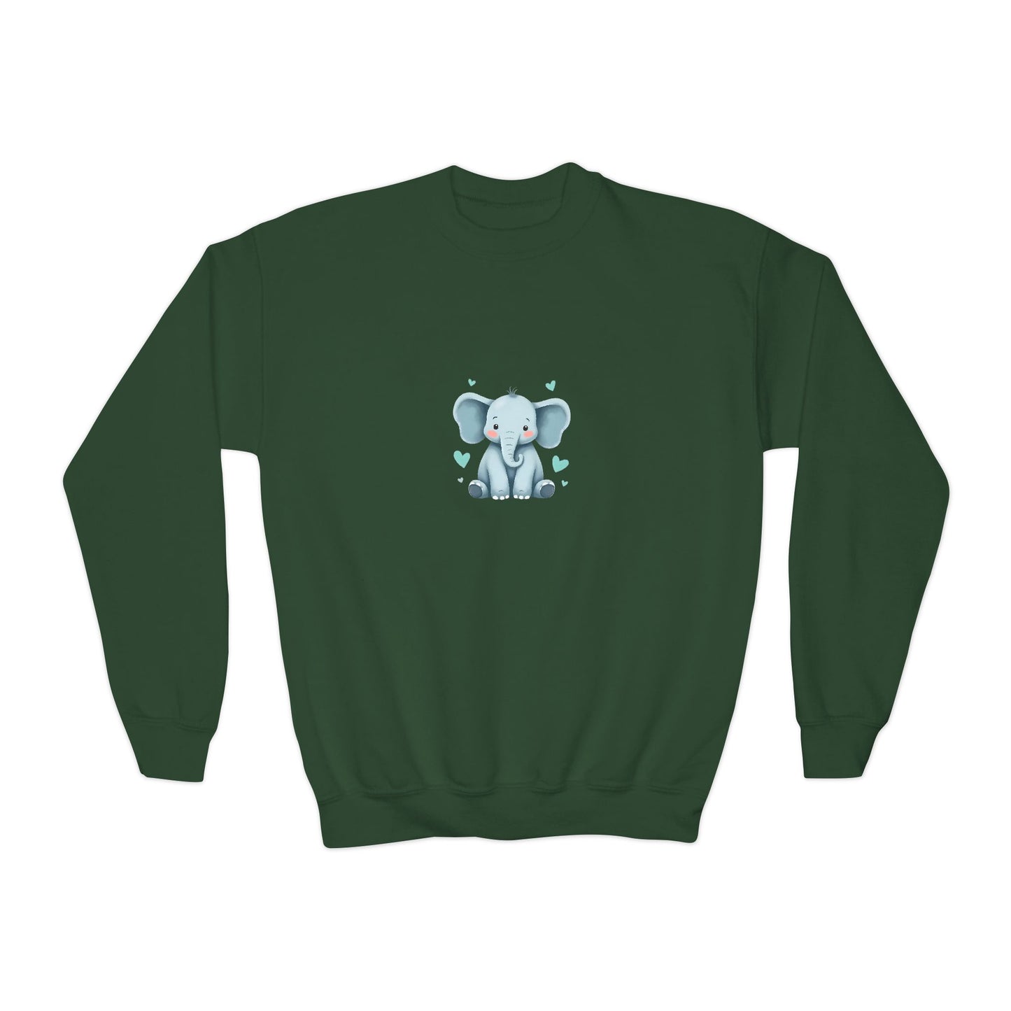 Adorable Elephant Youth Crewneck Sweatshirt