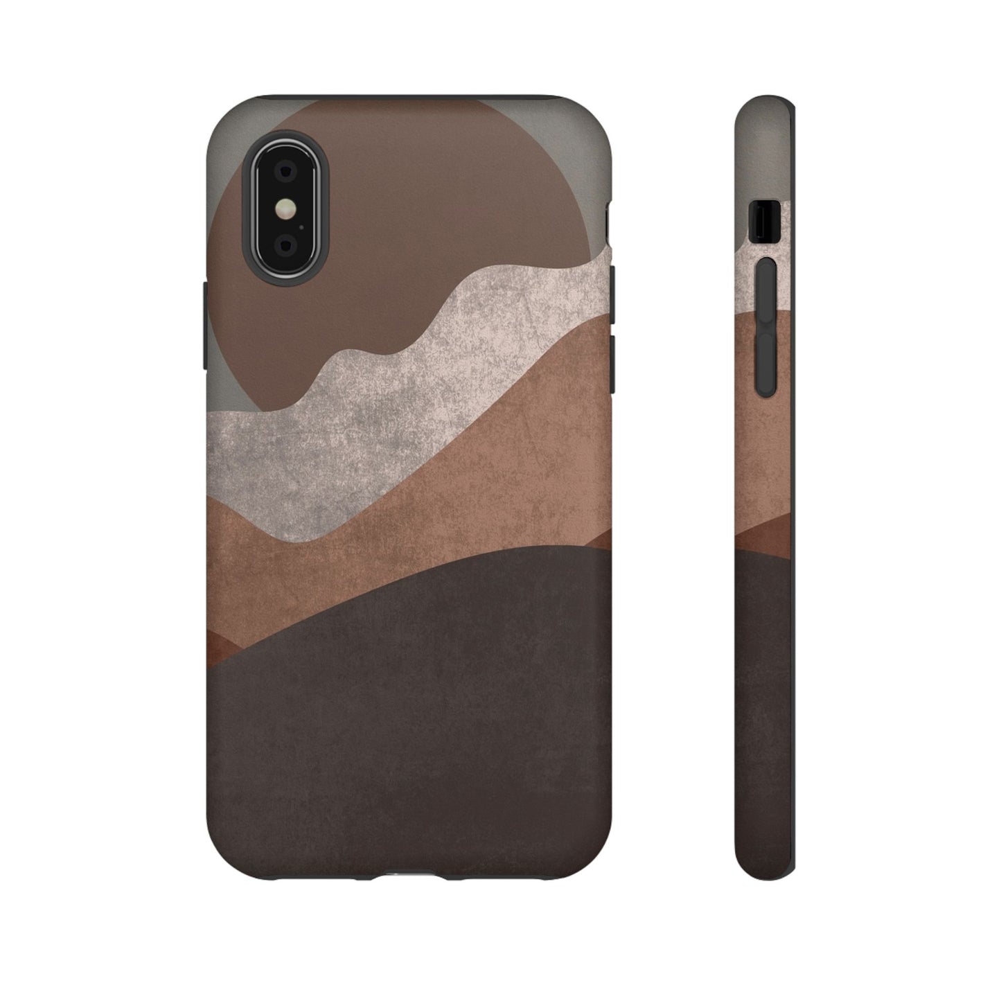 Abstract Earthtone Phone Case — Brown Layered Rugged Tough Case