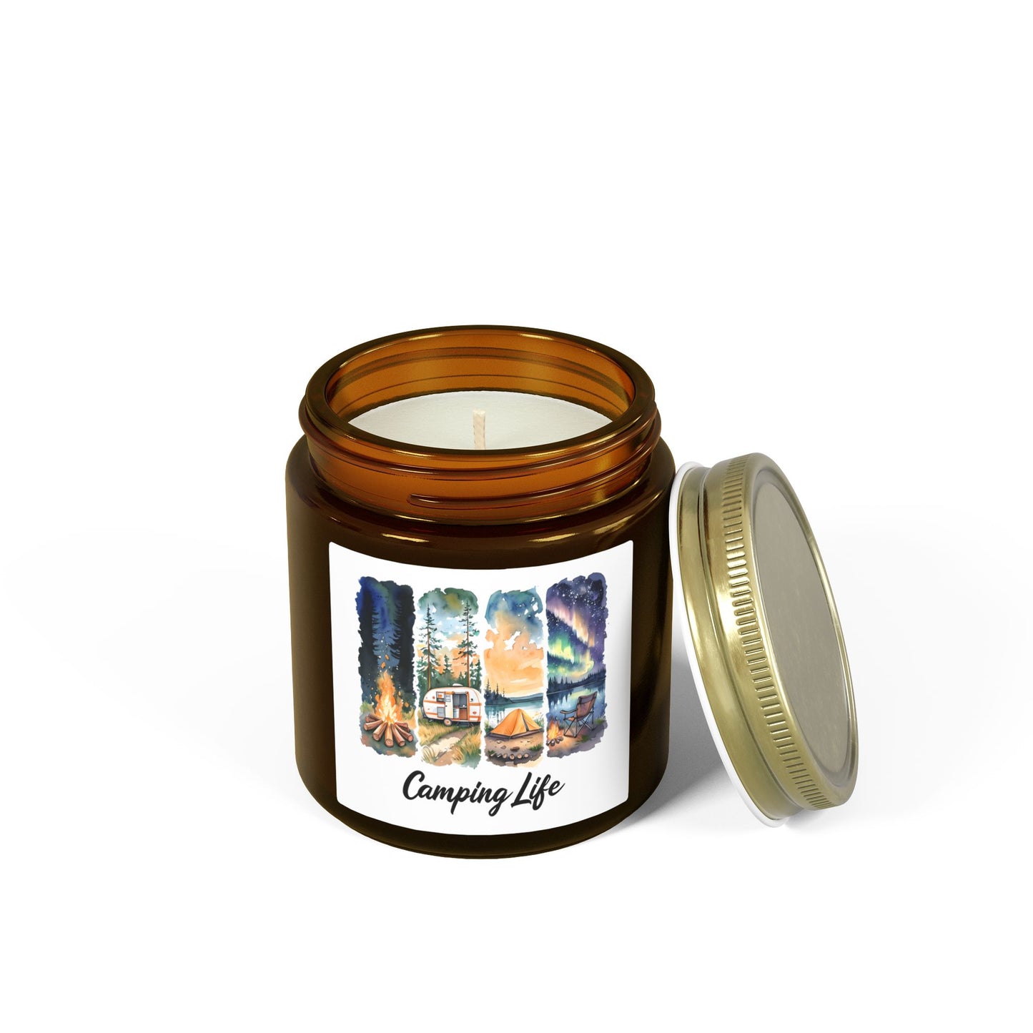 Coconut Apricot Scented Candle — Camping Life 4oz/9oz