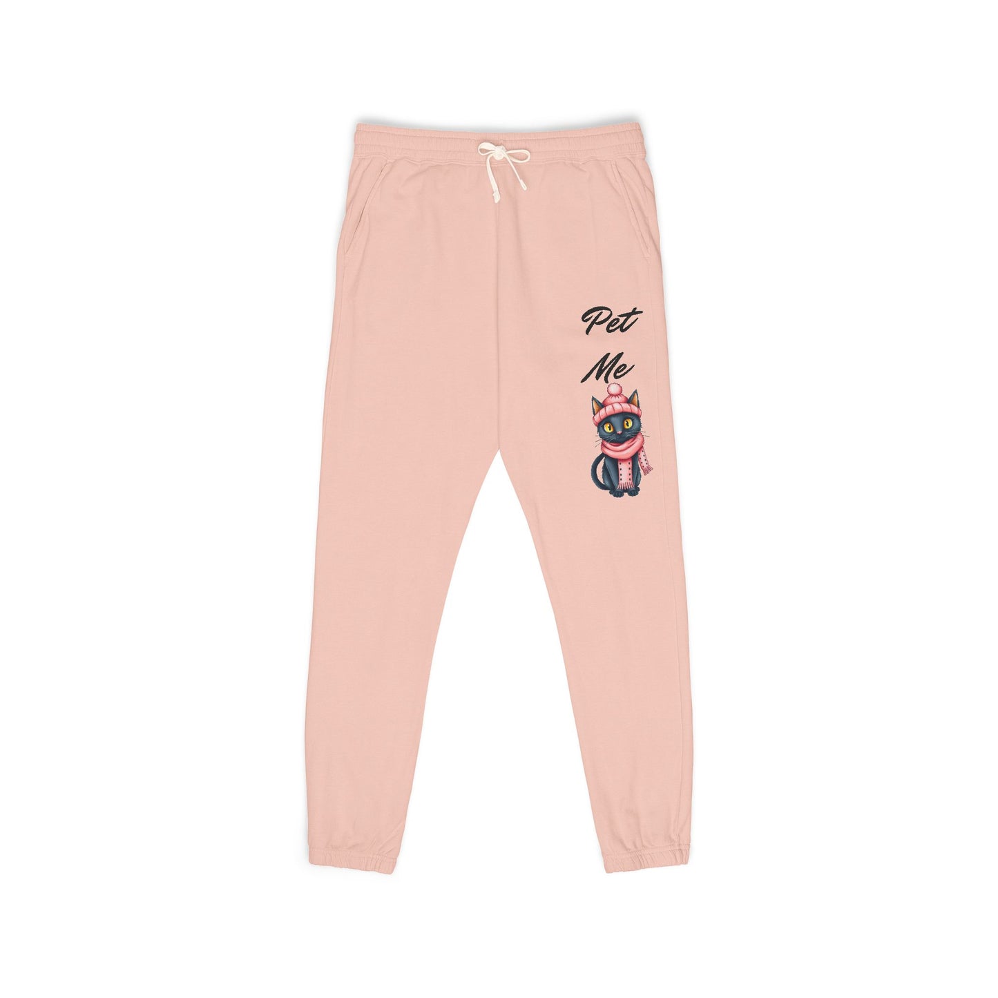 Sweatpants — Colorful Cosmic Cat Graphic "Pet Me" Joggers