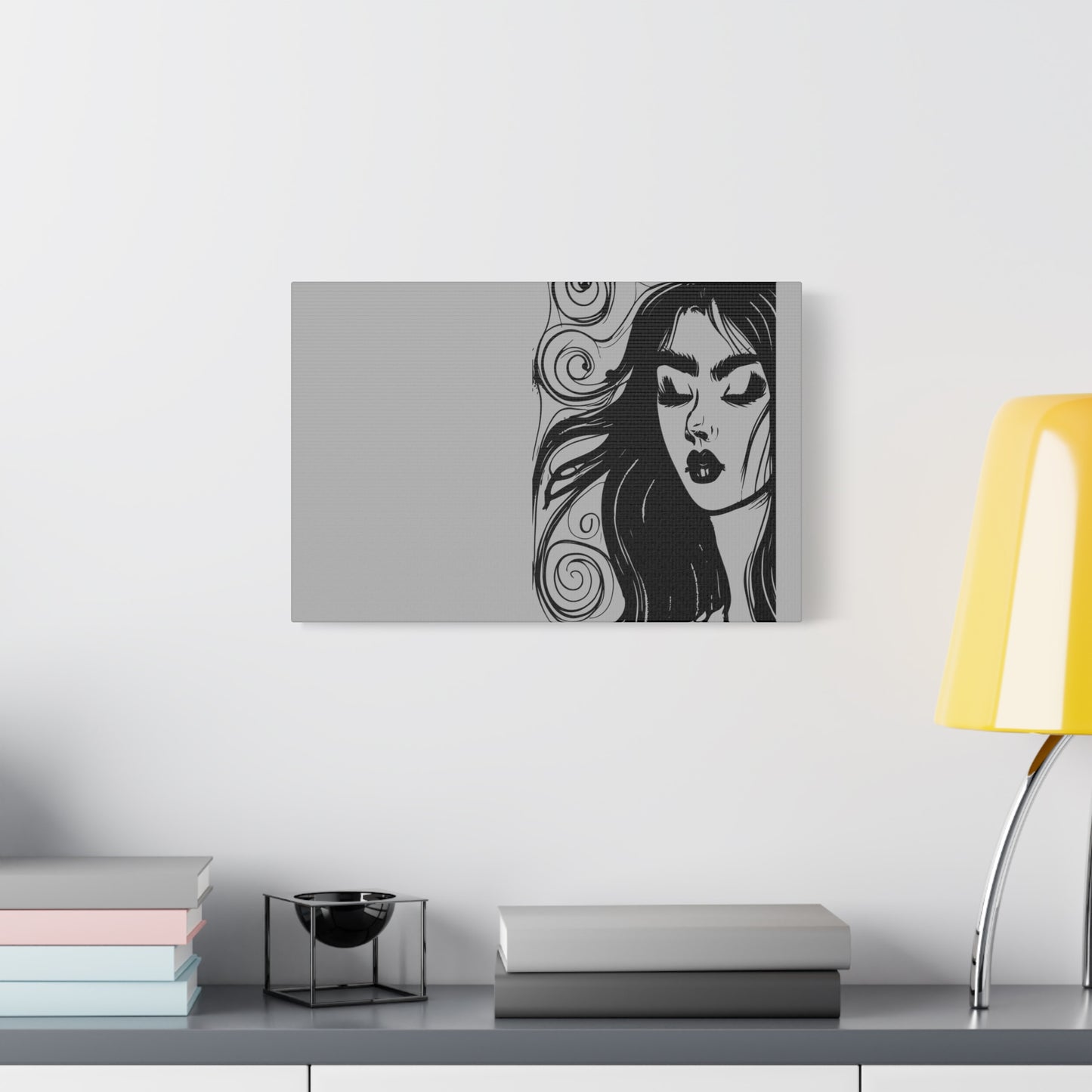 Gothic Woman Portrait Canvas Art — Matte Stretched Wall Decor