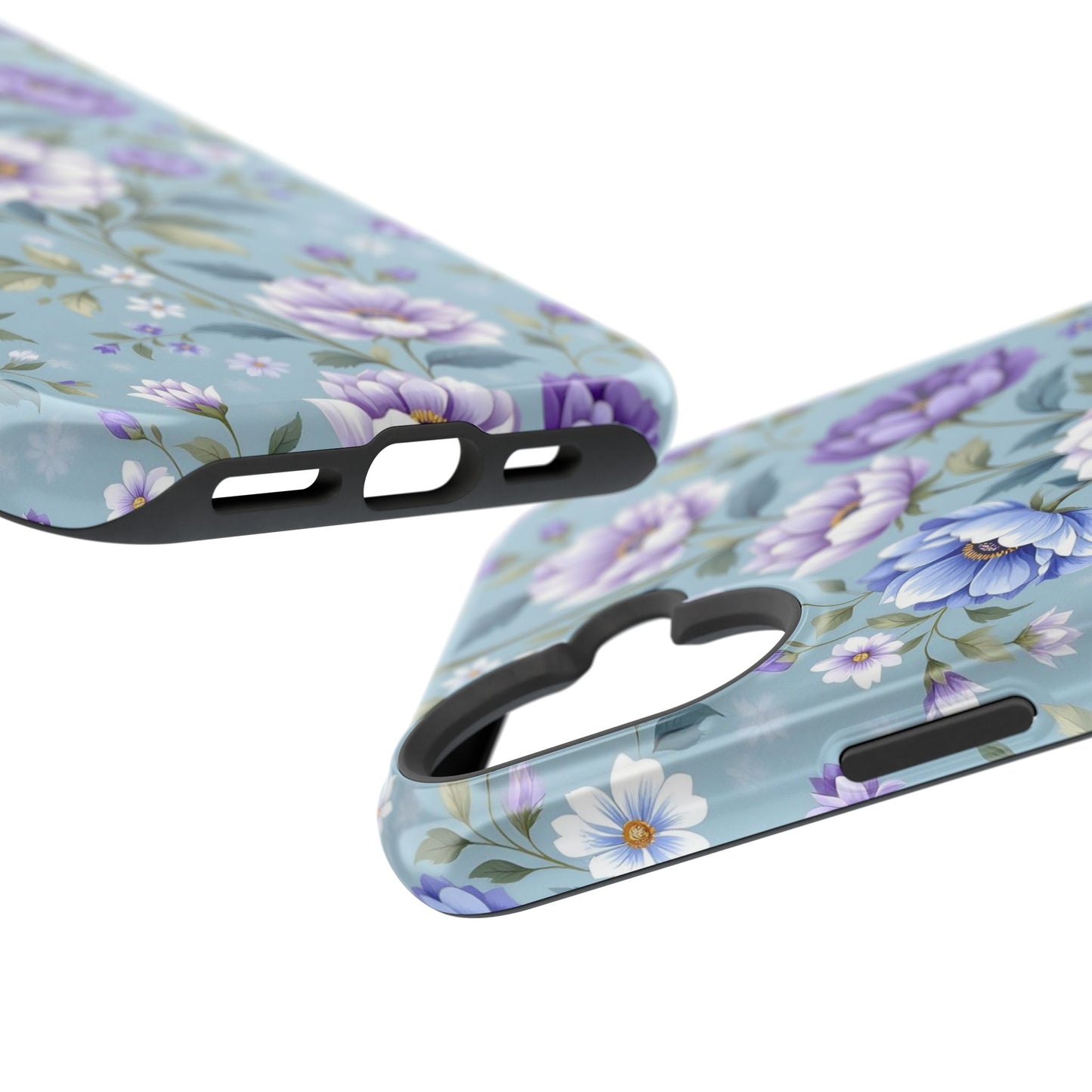 Floral Purple Peony Phone Case — Magnetic Impact‑Resistant Protective Cover