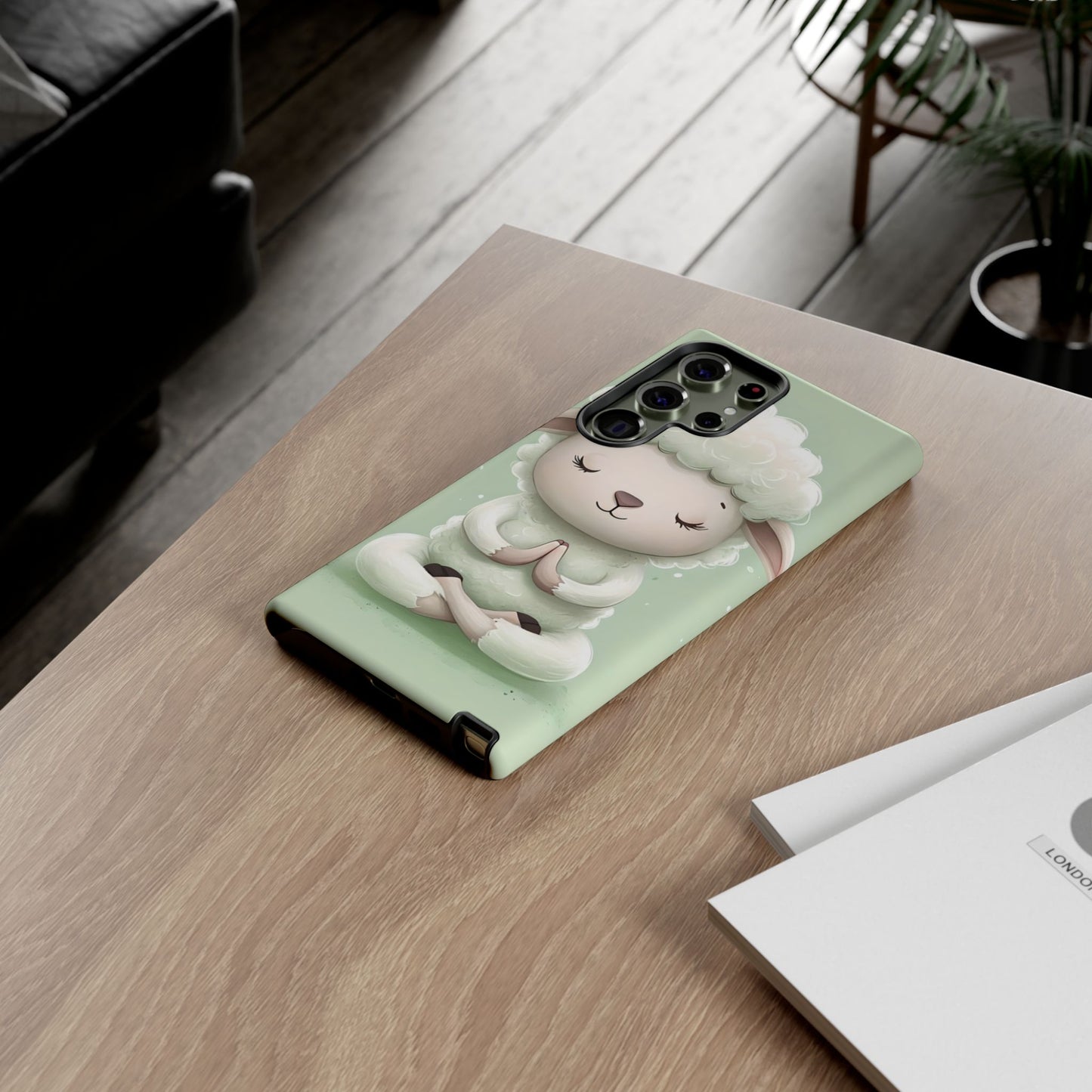 Meditating Lamb Phone Case — Cute Pastel Protective iPhone Cover