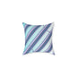Abstract Teal & Lavender Striped Throw Pillow