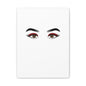 Glam Eyes Matte Canvas Wall Art — Brown Eyes with Red Lashes