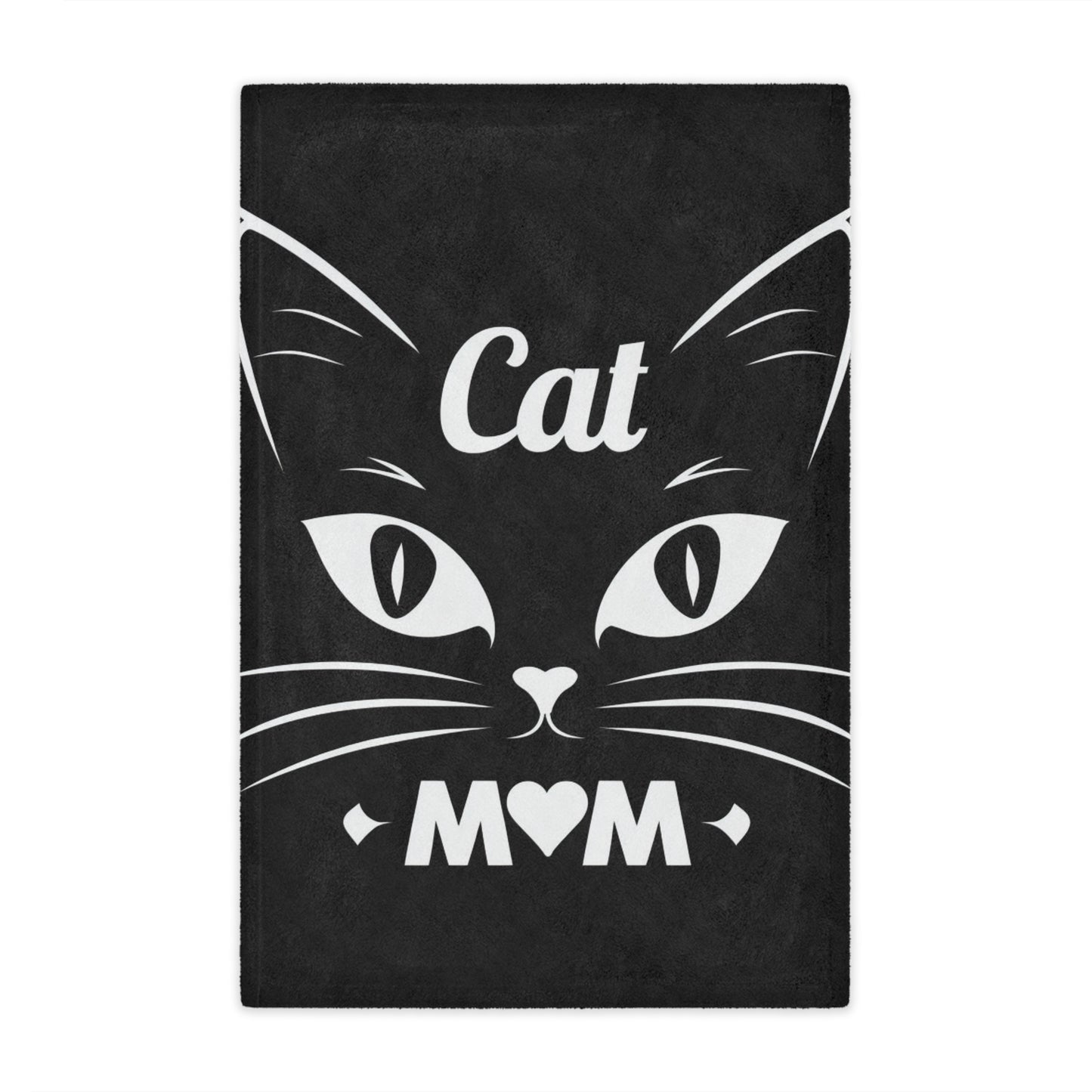 Cat Mom Minky Blanket – Soft Black Cat Face Throw for Pet Lovers