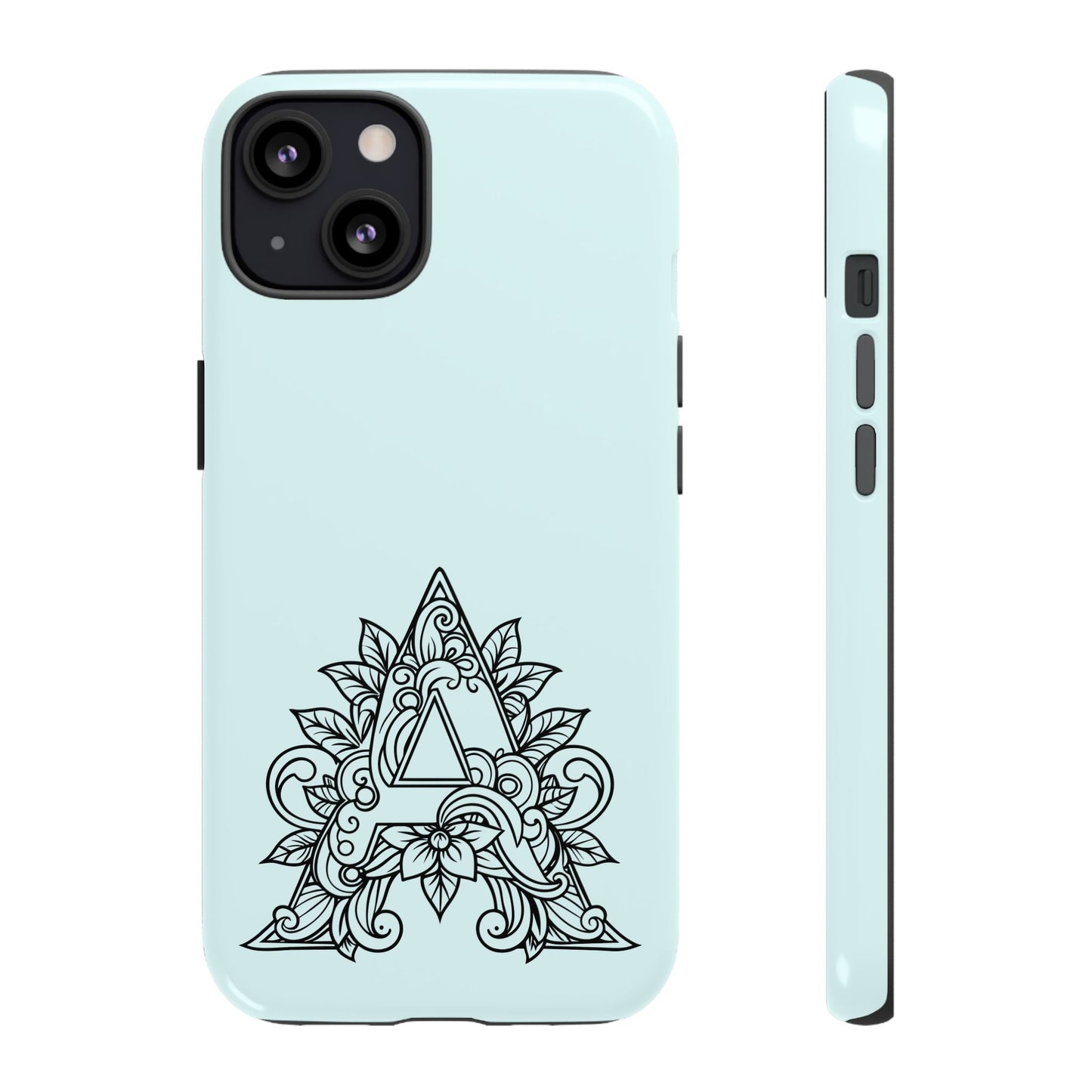 Personalized Tough Phone Case, Floral Monogram Cell Phone Cover, Custom Protective Case, Unique Gift, Birthday, Graduation
