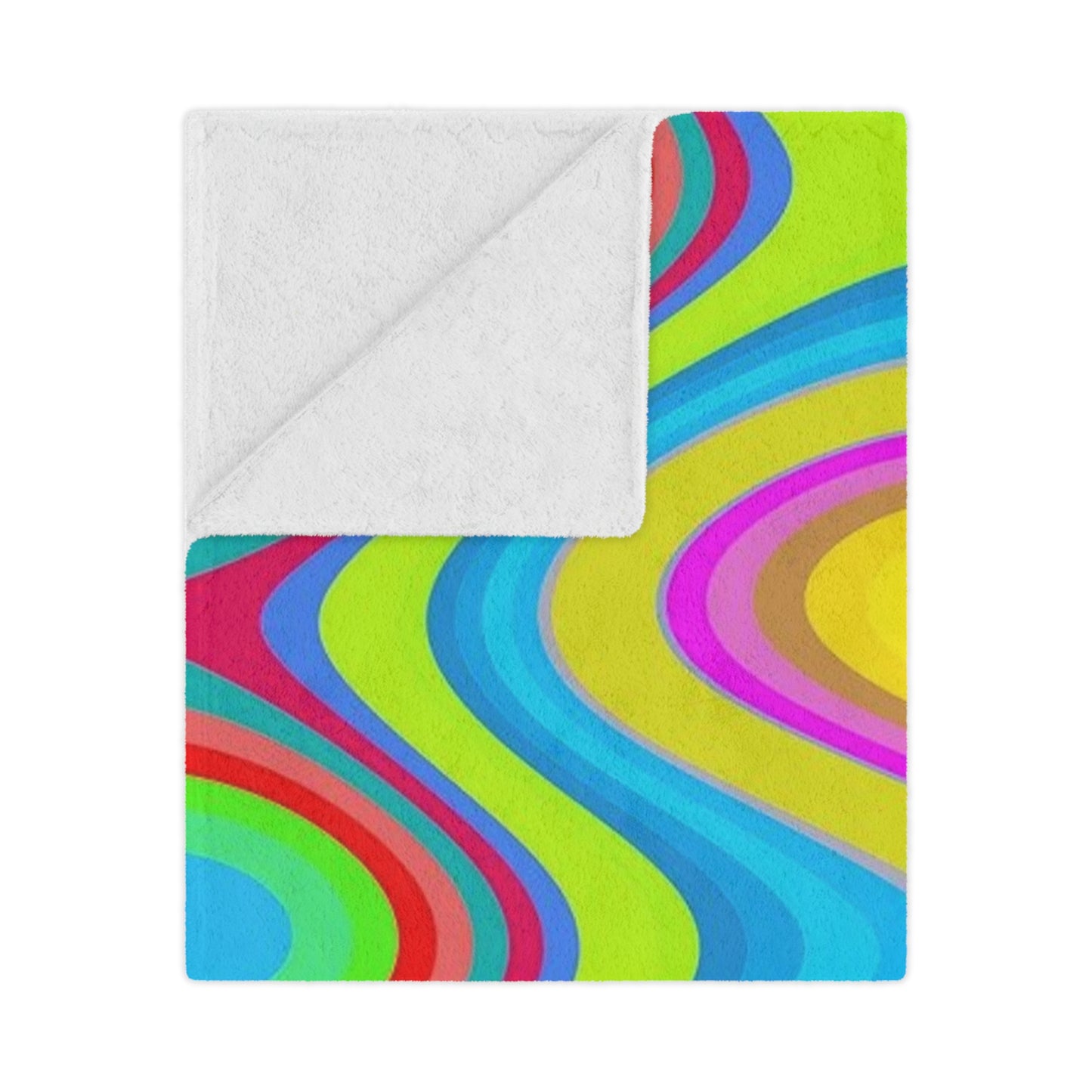 Psychedelic Swirl Minky Blanket — Colorful Retro Wave Throw