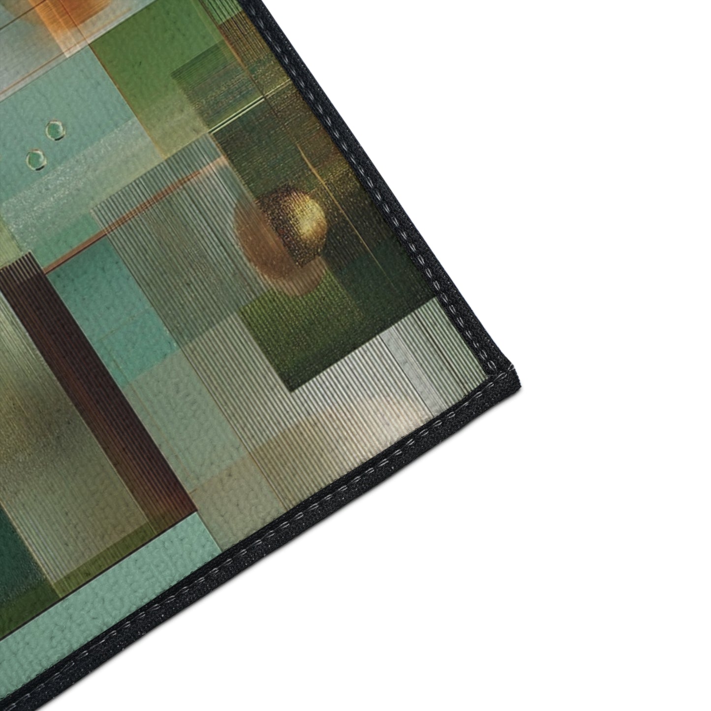 Geometric Gold Sphere Heavy-Duty Floor Mat