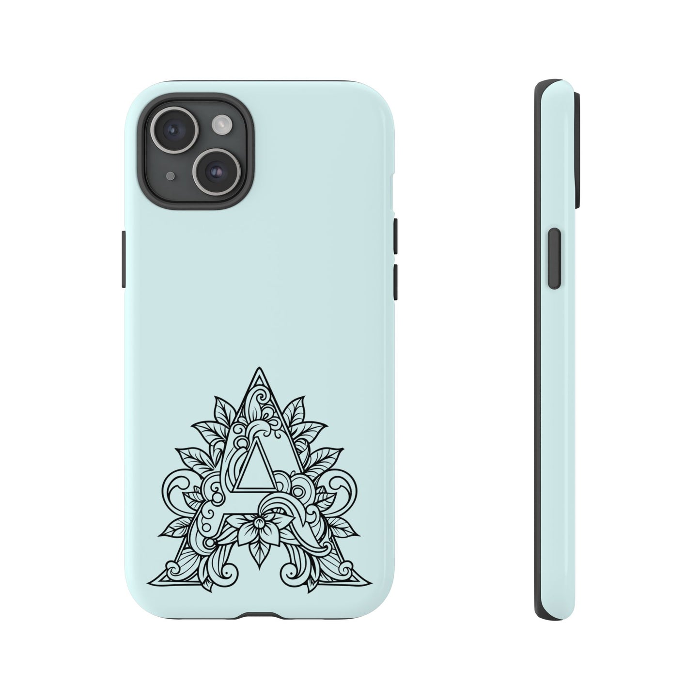 Personalized Tough Phone Case, Floral Monogram Cell Phone Cover, Custom Protective Case, Unique Gift, Birthday, Graduation